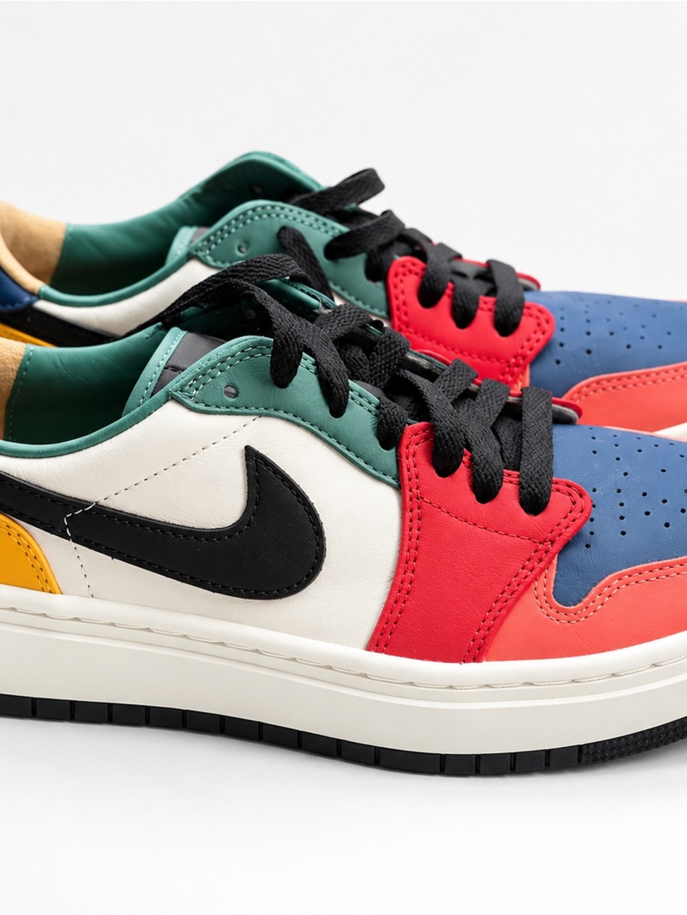 Nike Women’s Multicolor Low-Top Sneakers - White/Black/Red/Blue/Green/Yellow